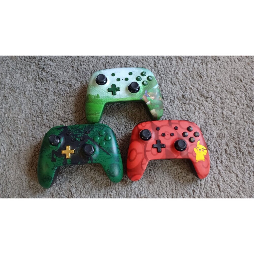 Lot Of 3 Nintendo Switch Controllers For Parts Only Zelda And Pikachu